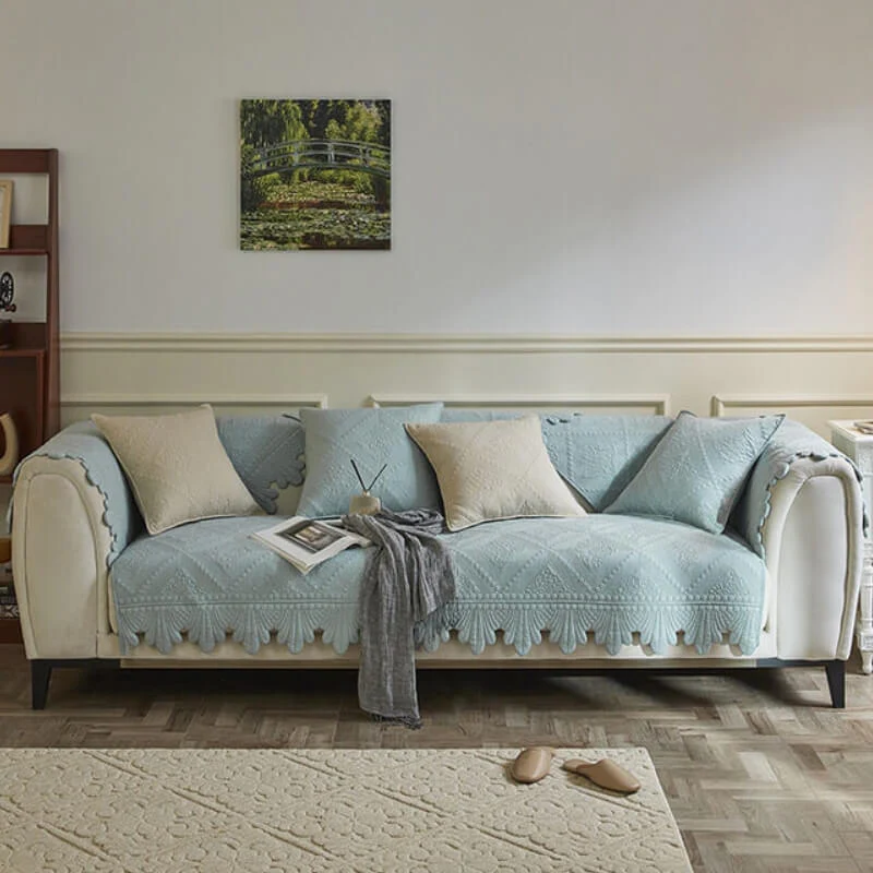 Fashion Leaf Trim Cotton Washable Couch Cover - Holidayae