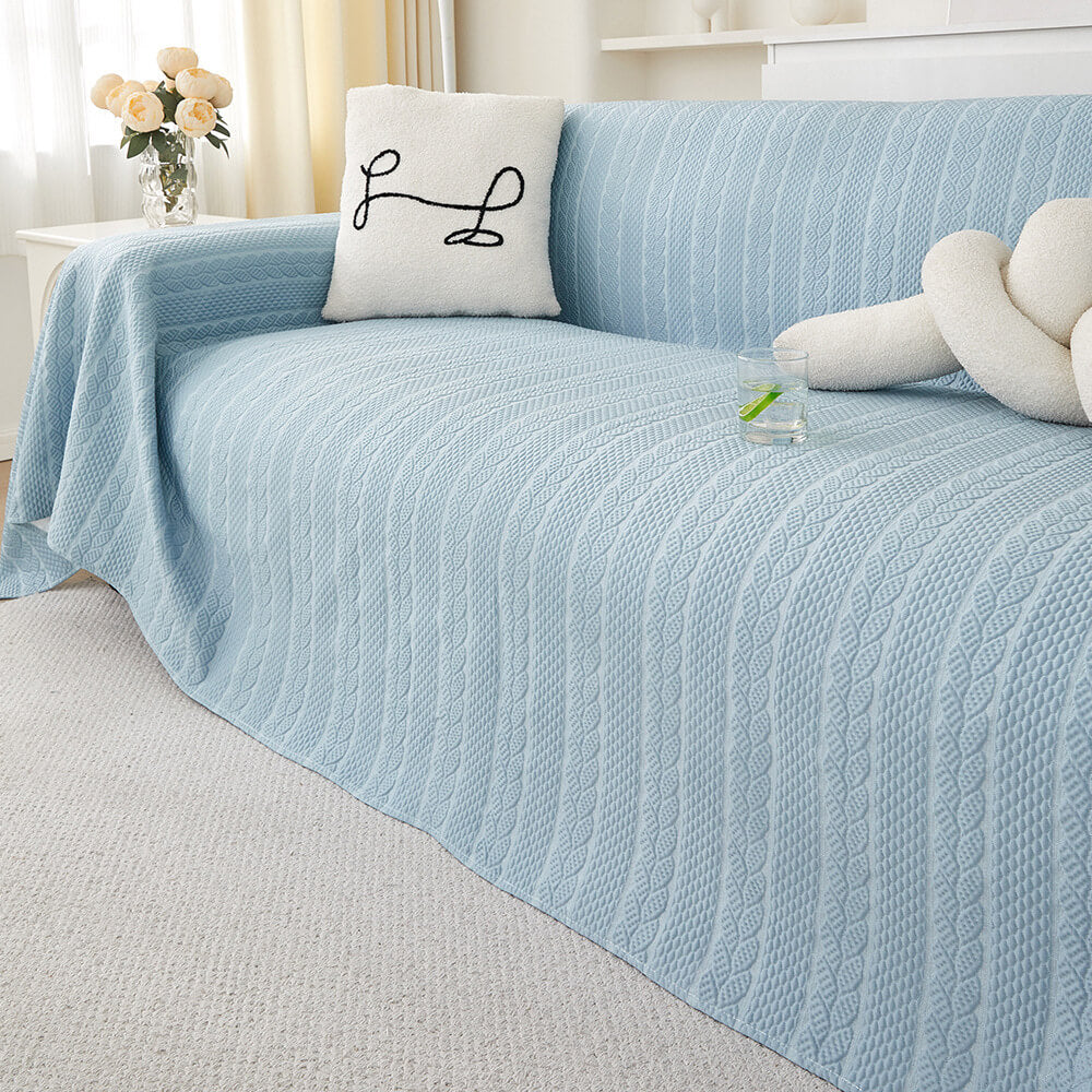 Wheat Pattern Textured Cooling Ice Silk Anti-Slip Couch Cover - Holidayae