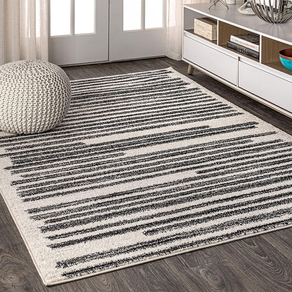Line Texture Simple Modern Style Faux Cashmere Household Rug - Holidayae