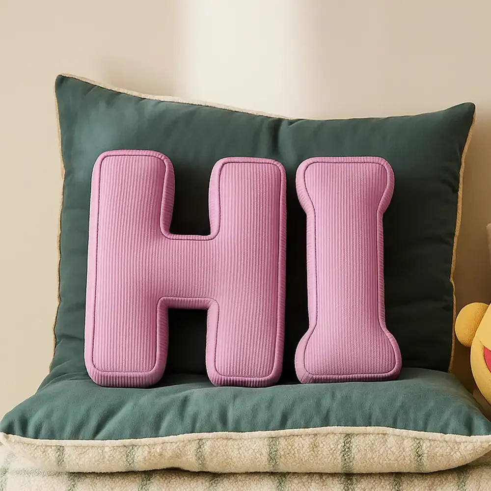 Corduroy Soft Hugging Letter Sofa Pillow - Holidayae