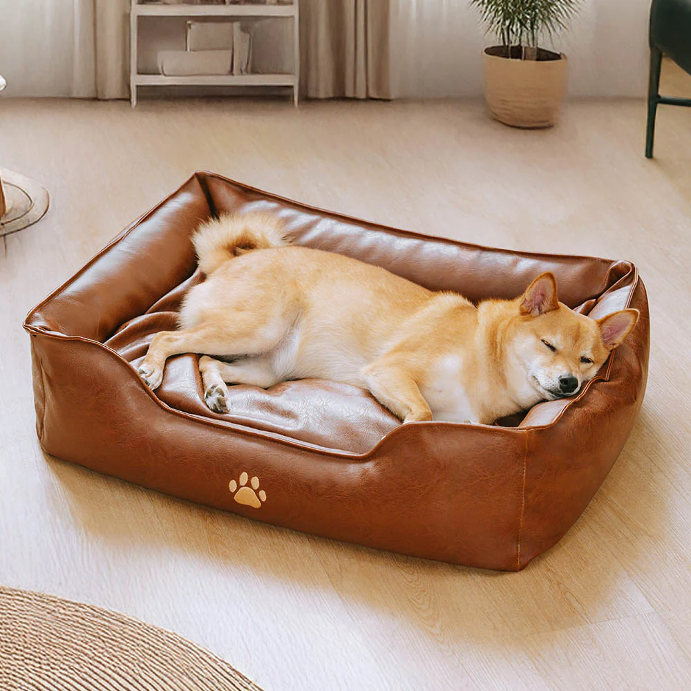 Luxury Faux Leather Waterproof Removable Dog Sofa Bed - Holidayae