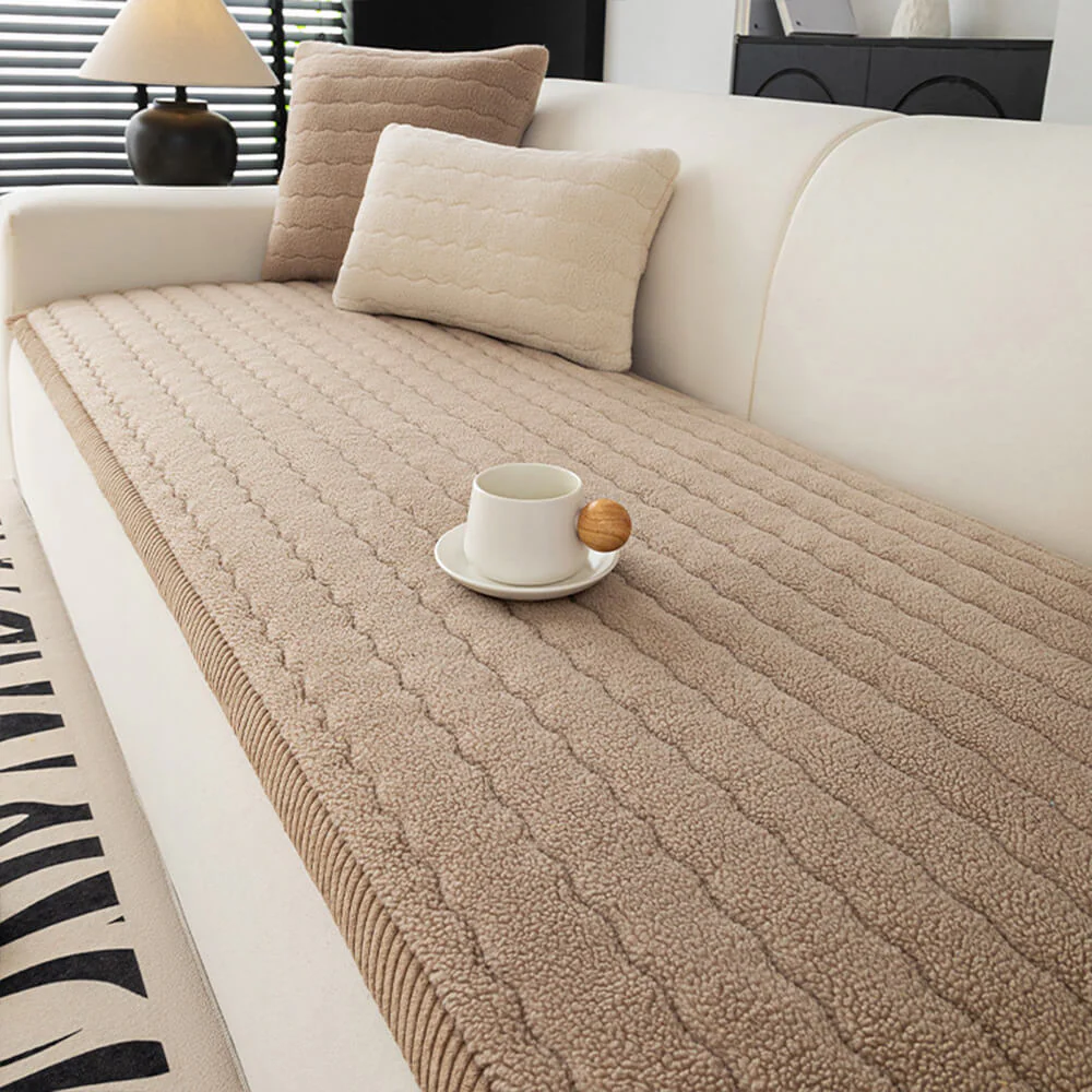 Creamy Soft Breathable Lambskin Couch Cover - Holidayae