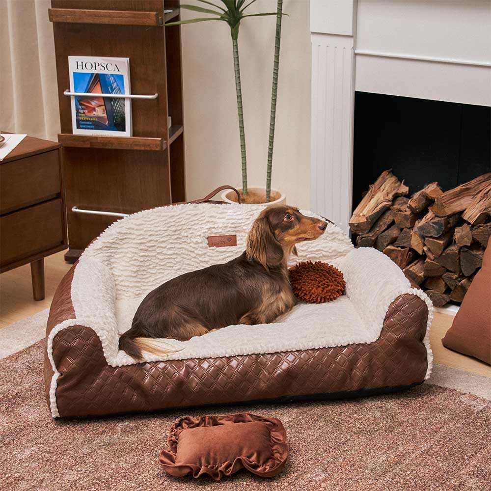 Classic Cozy Cushioning Pillow Bolster Dog Sofa Bed - Couch Potato - Holidayae