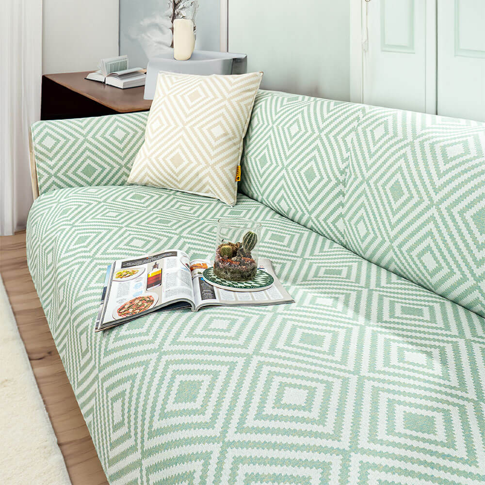 Ice Silk Cooling Geometric Couch Cover Antimicrobial Protection - Holidayae