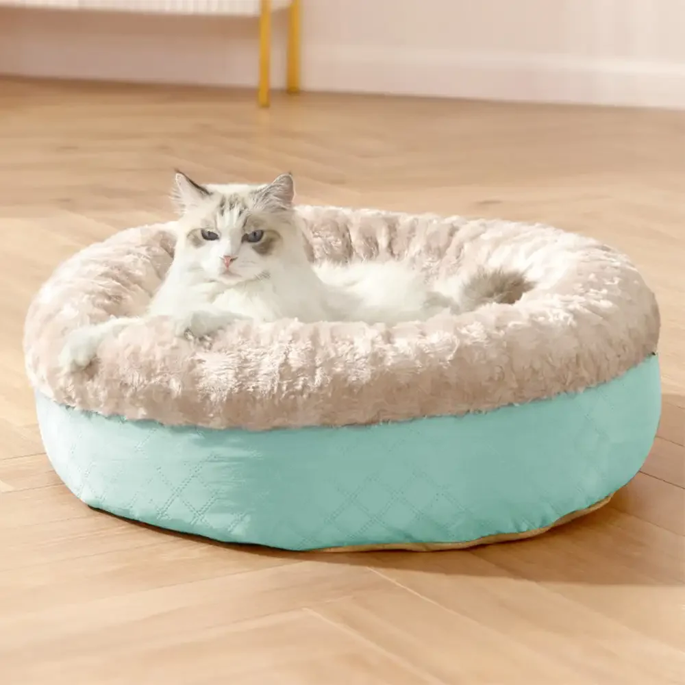 Fluffy Faux Rabbit Fur Warm Donut Dog & Cat Bed - Holidayae