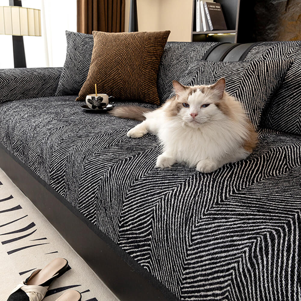 Irregular Tree Pattern Thick Chenille Couch Cover - Holidayae