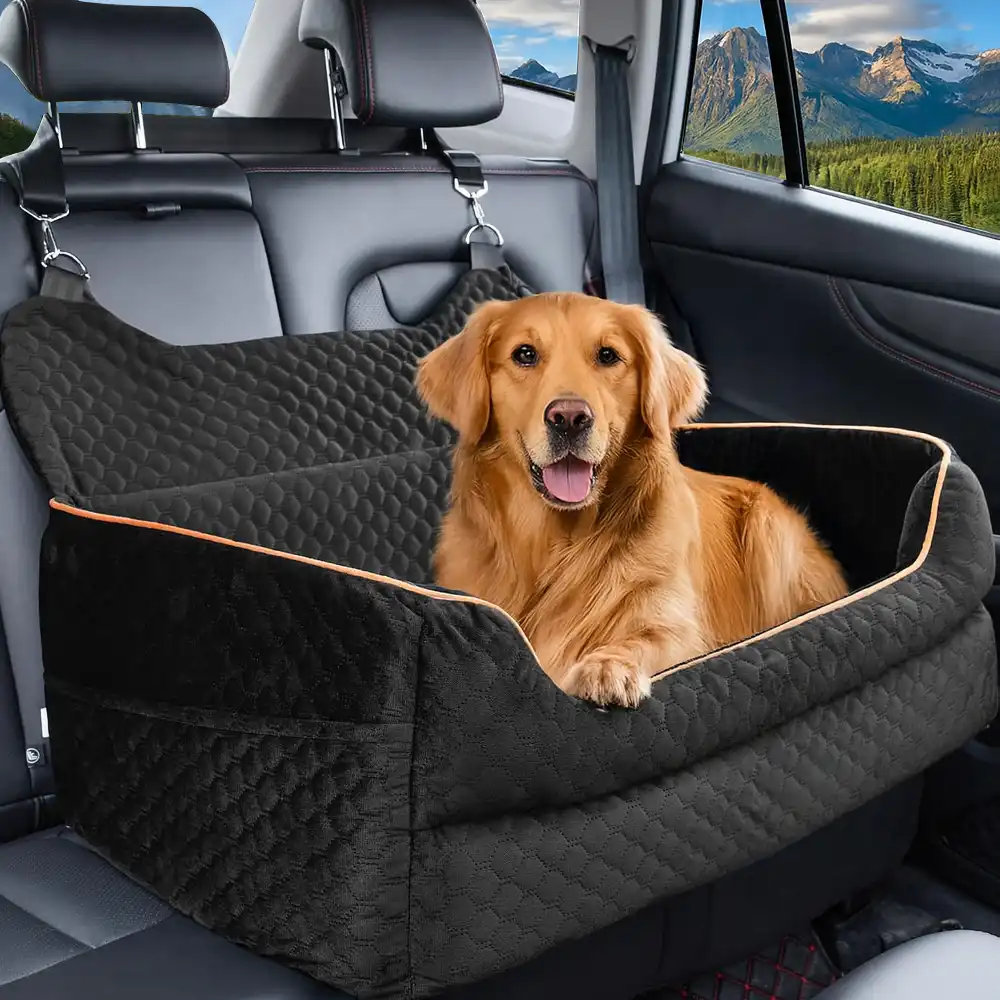 Portable Washable Travel Safety Large Dog Car Booster Seat Bed for Back Seat - Holidayae