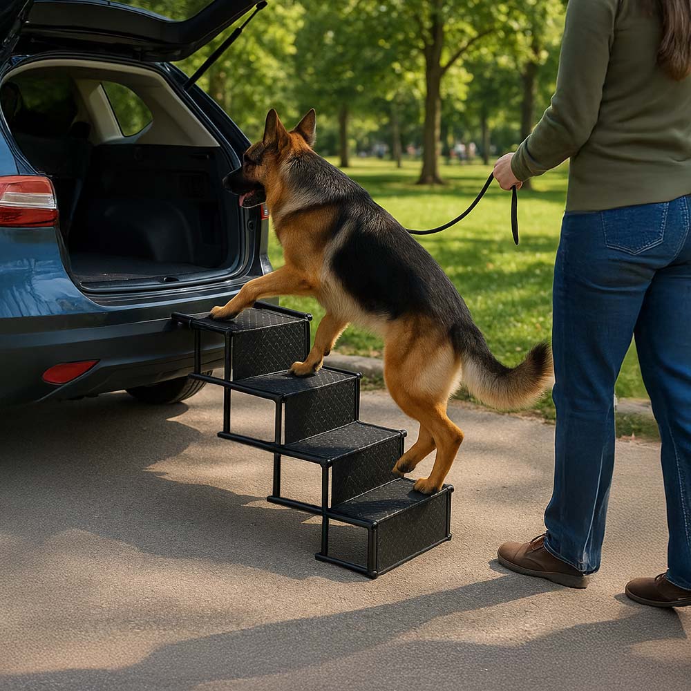 Travel Portable Foldable 4-Steps Non-Slip Dog Car Stair - Holidayae