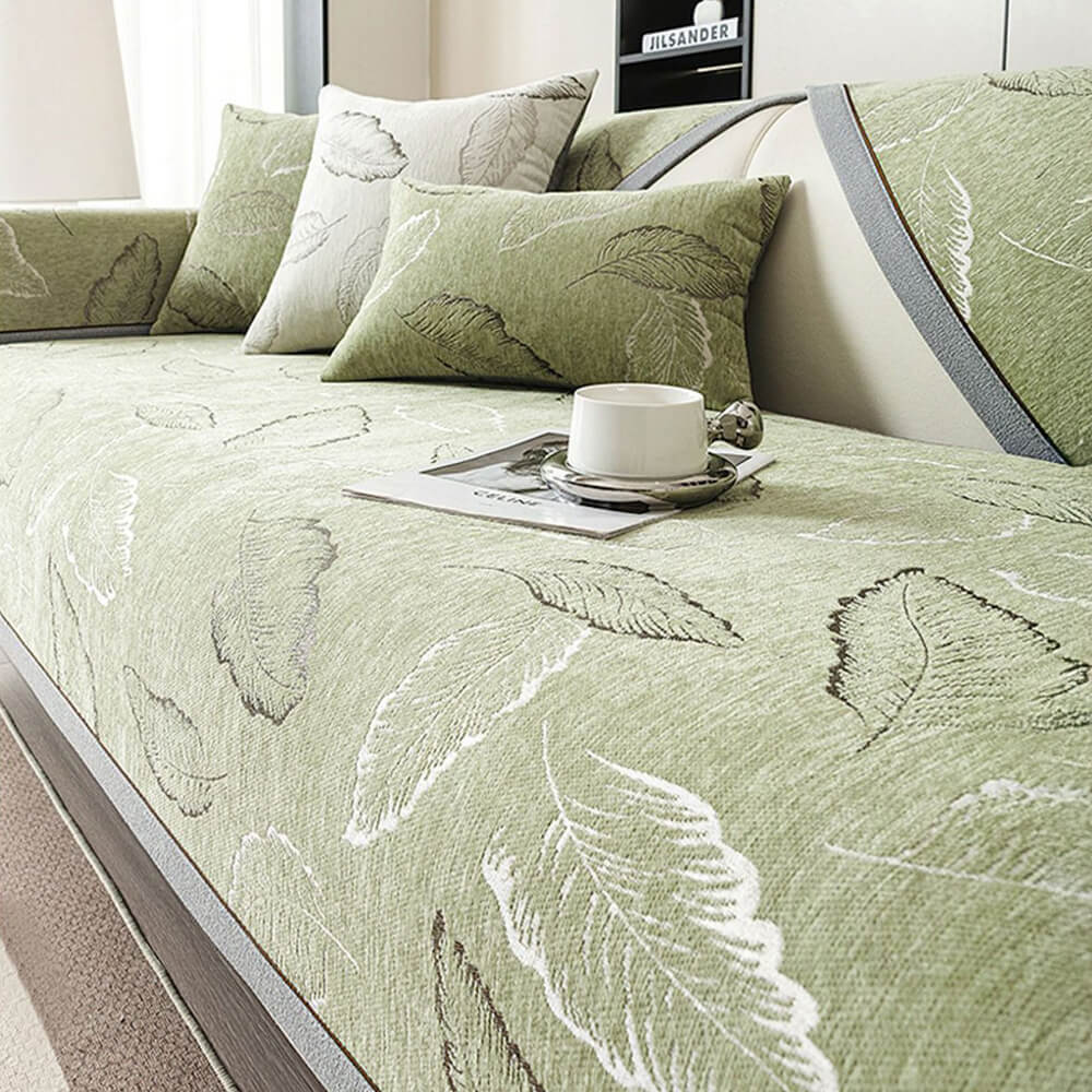 Premium Leaf Texture Chenille Non-Slip Anti-Scratch Couch Cover - Holidayae