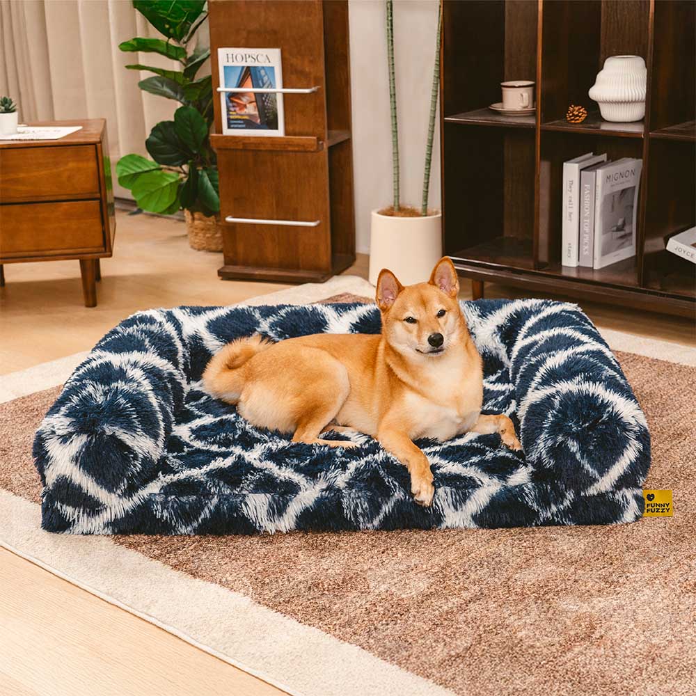 Classic Plaid Orthopedic Bolster Dog Sofa Bed - Cozy Comfort - Holidayae