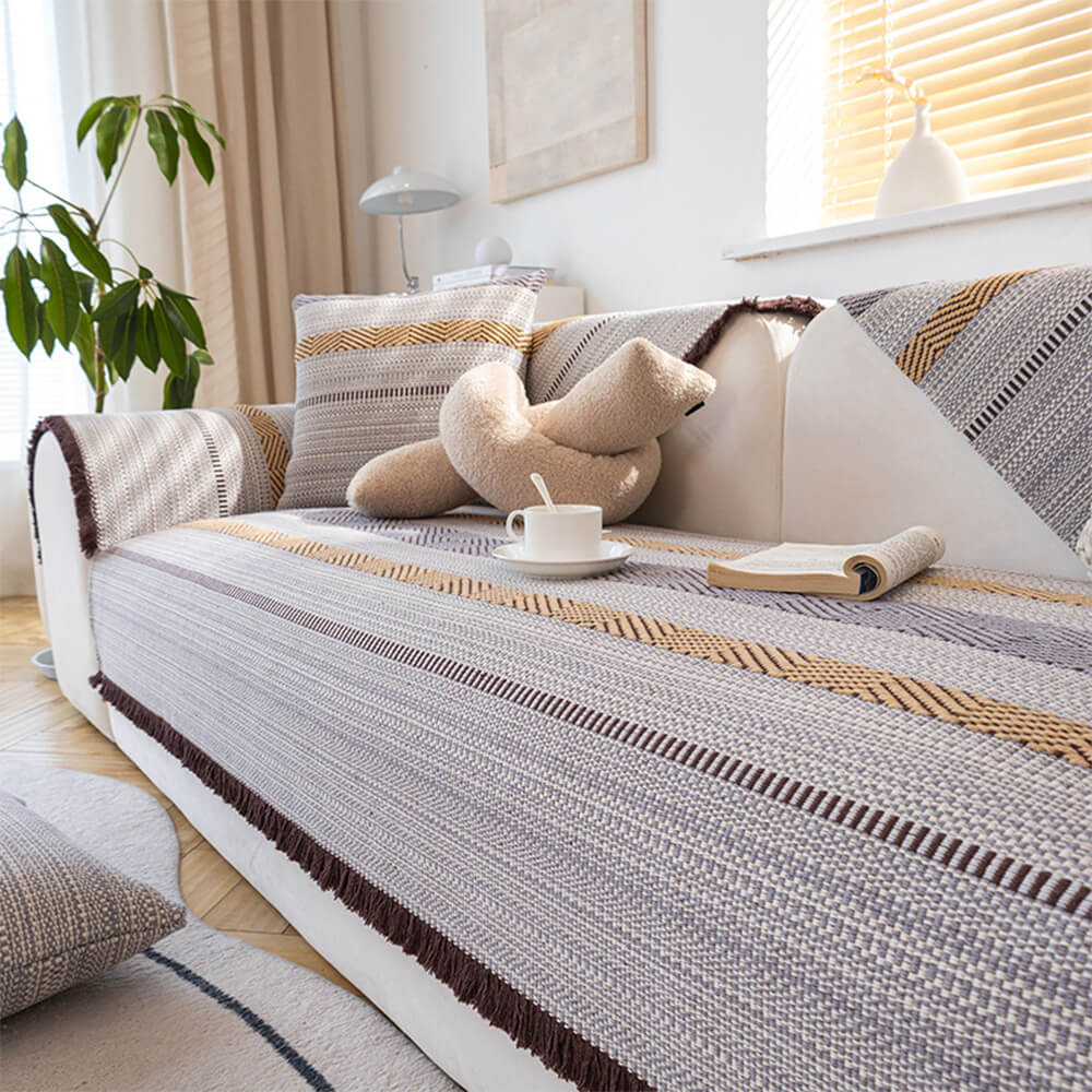 Classic Natural Cotton Linen Breathable Couch Cover - Holidayae