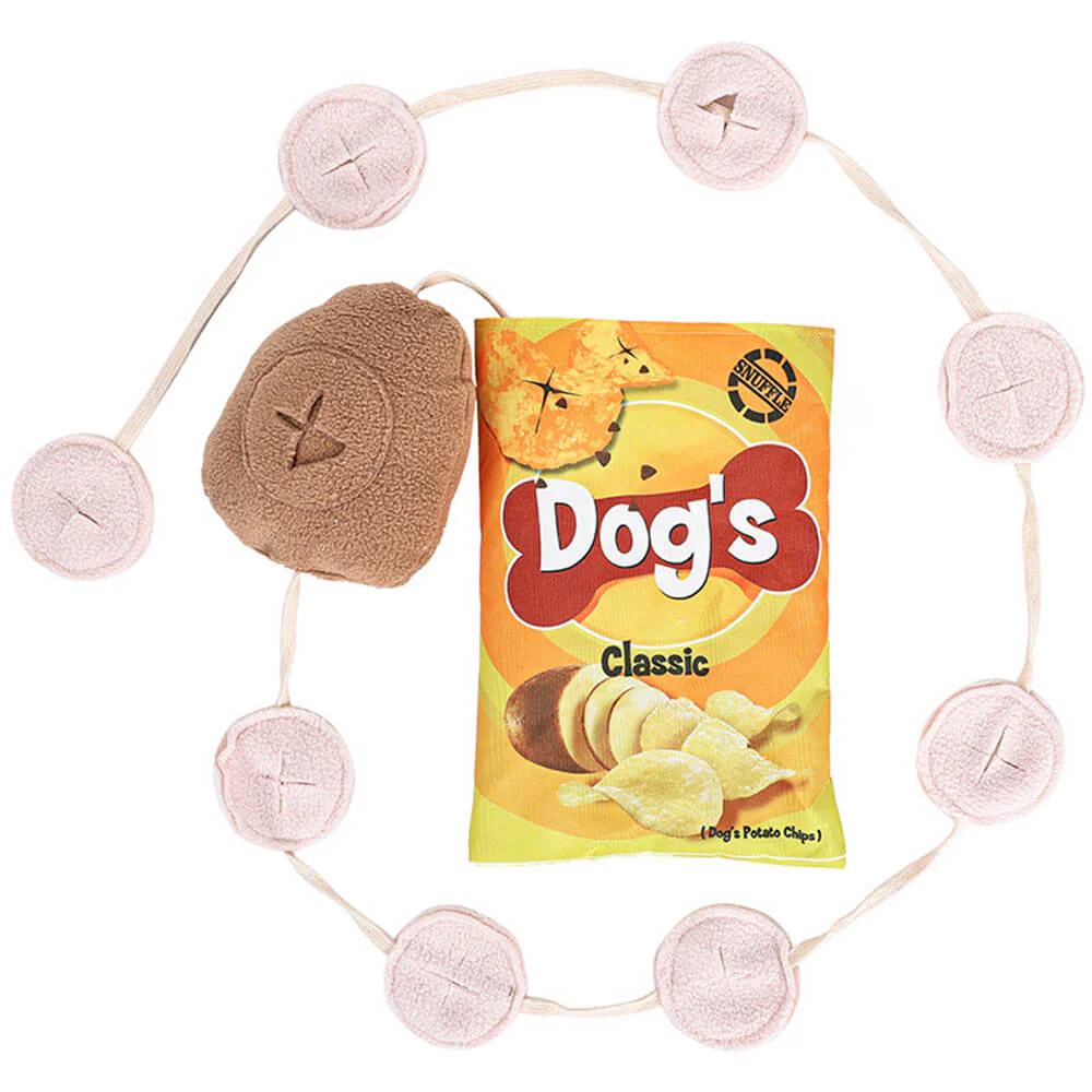 Potato Chips Interactive Slow Feeder Squeaky Snuffle Dog Toy - Holidayae