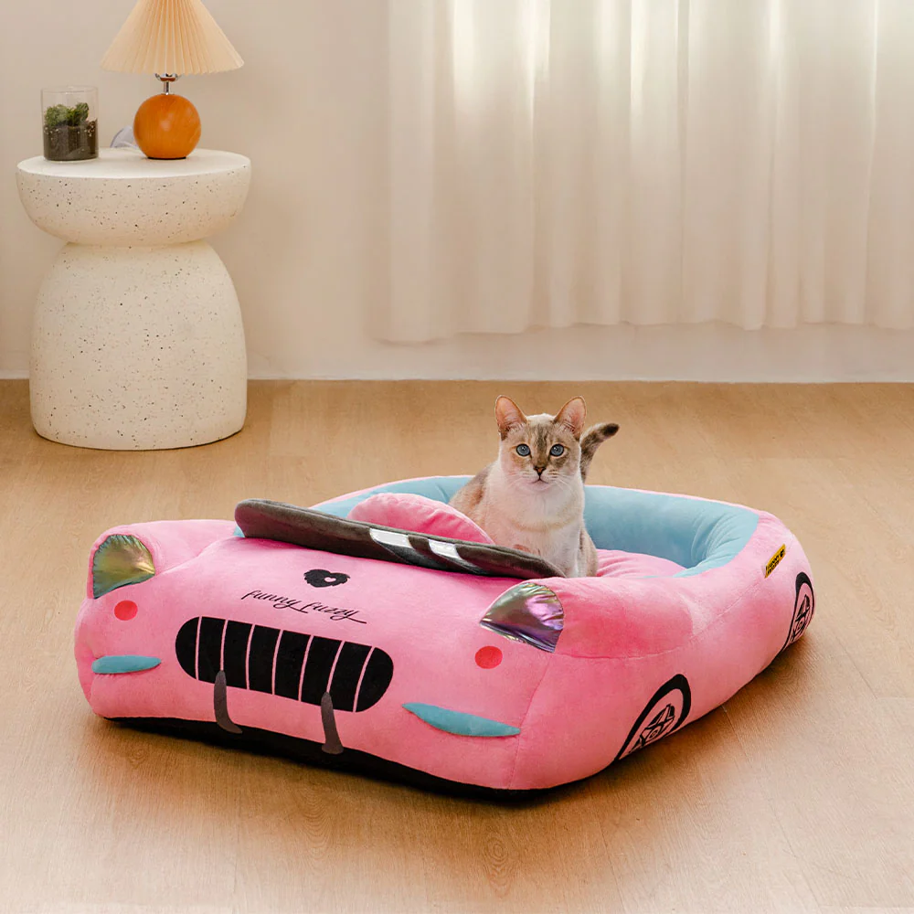 Classic Convertible Race Car Bolster Cat Bed - Fast  Fur - Holidayae