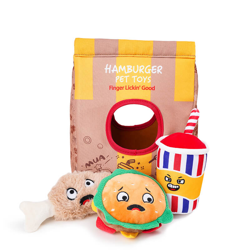 Fun Potato Chips Burger Squeaky Dog Chew Toy - Holidayae