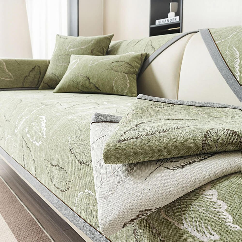 Premium Leaf Texture Chenille Non-Slip Anti-Scratch Couch Cover - Holidayae