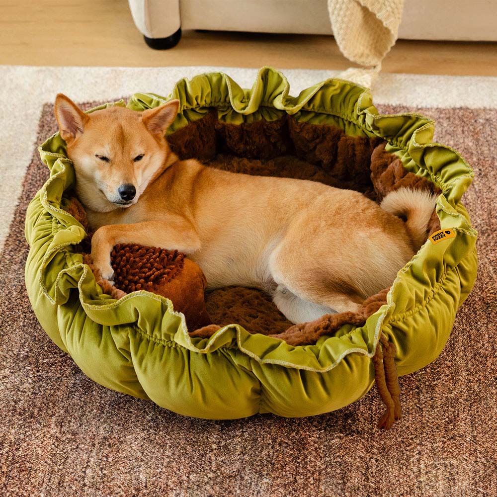 Nature-Inspired Adjustable Calming Dog Bed - Plush Nest - Holidayae