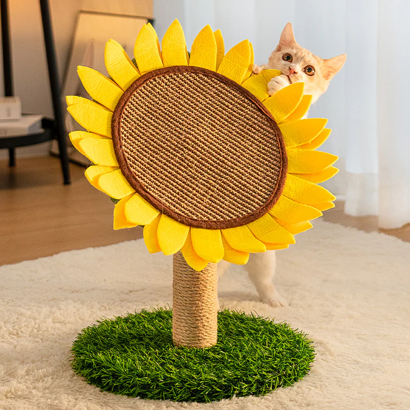 Sunflower Sisal Cat Scratching Board with Stable Grass Base - Holidayae