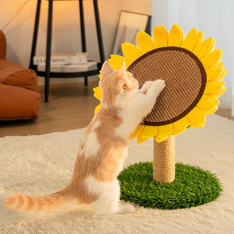 Sunflower Sisal Cat Scratching Board with Stable Grass Base - Holidayae
