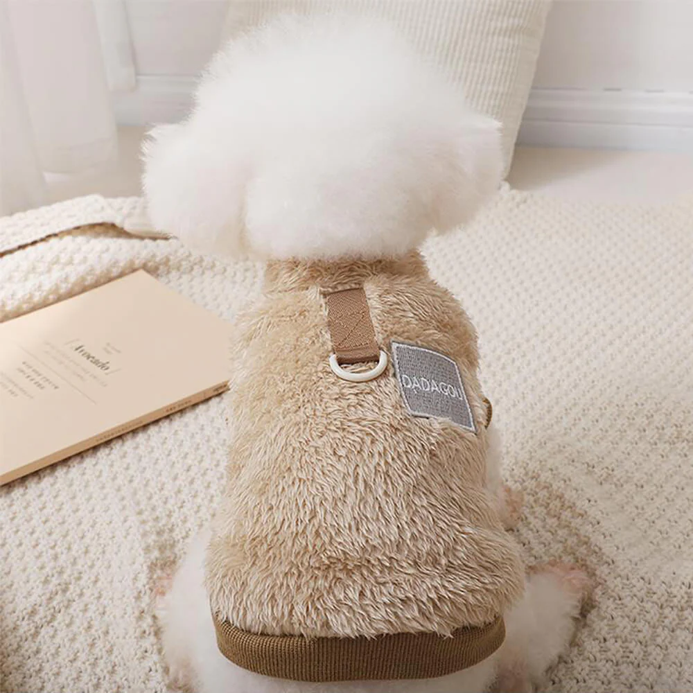 Comfortable and Stylish Fuzzy Dog Vest - Perfect for Winter Walks - Holidayae