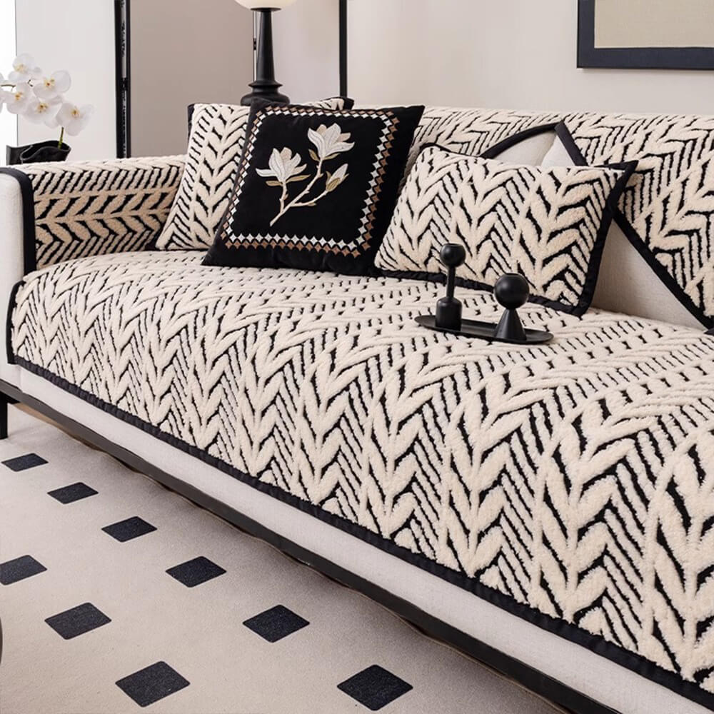 Premium Warm Wheat-Ear Plush Anti-Slip Anti-Scratch Couch Cover - Holidayae