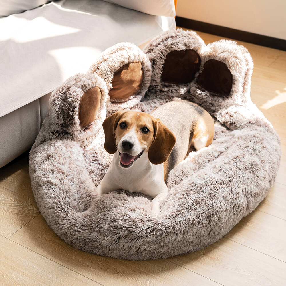 Large Round Dog Bed - Fuzzy Paw - Holidayae