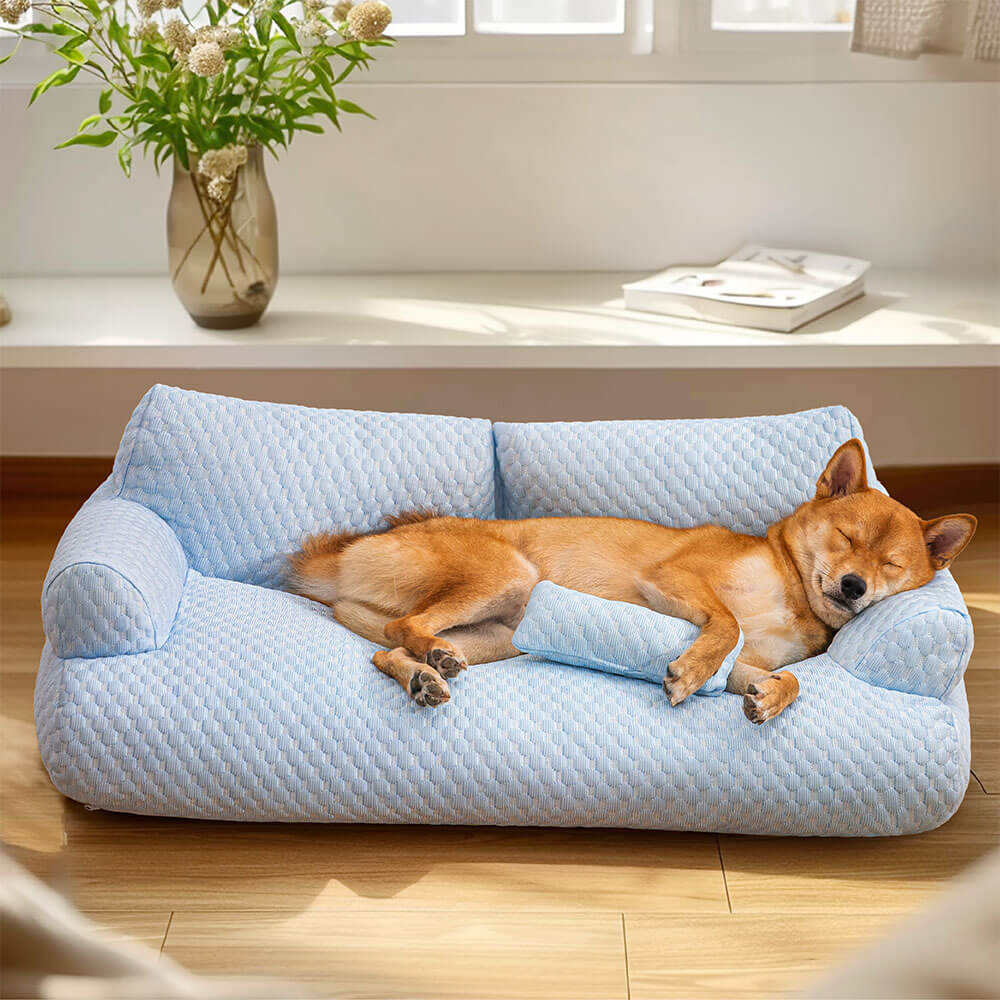 Ice Silk Cooling Pet Bed Breathable Washable Dog Sofa Bed - Holidayae