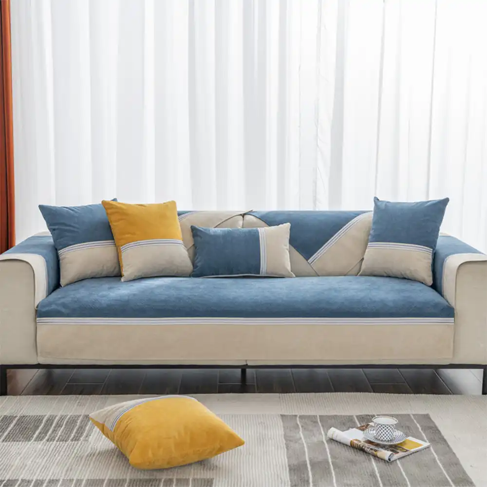 All Seasons Water-Resistant Colorblock Anti-Slip Couch Cover for Pets and Kids - Holidayae