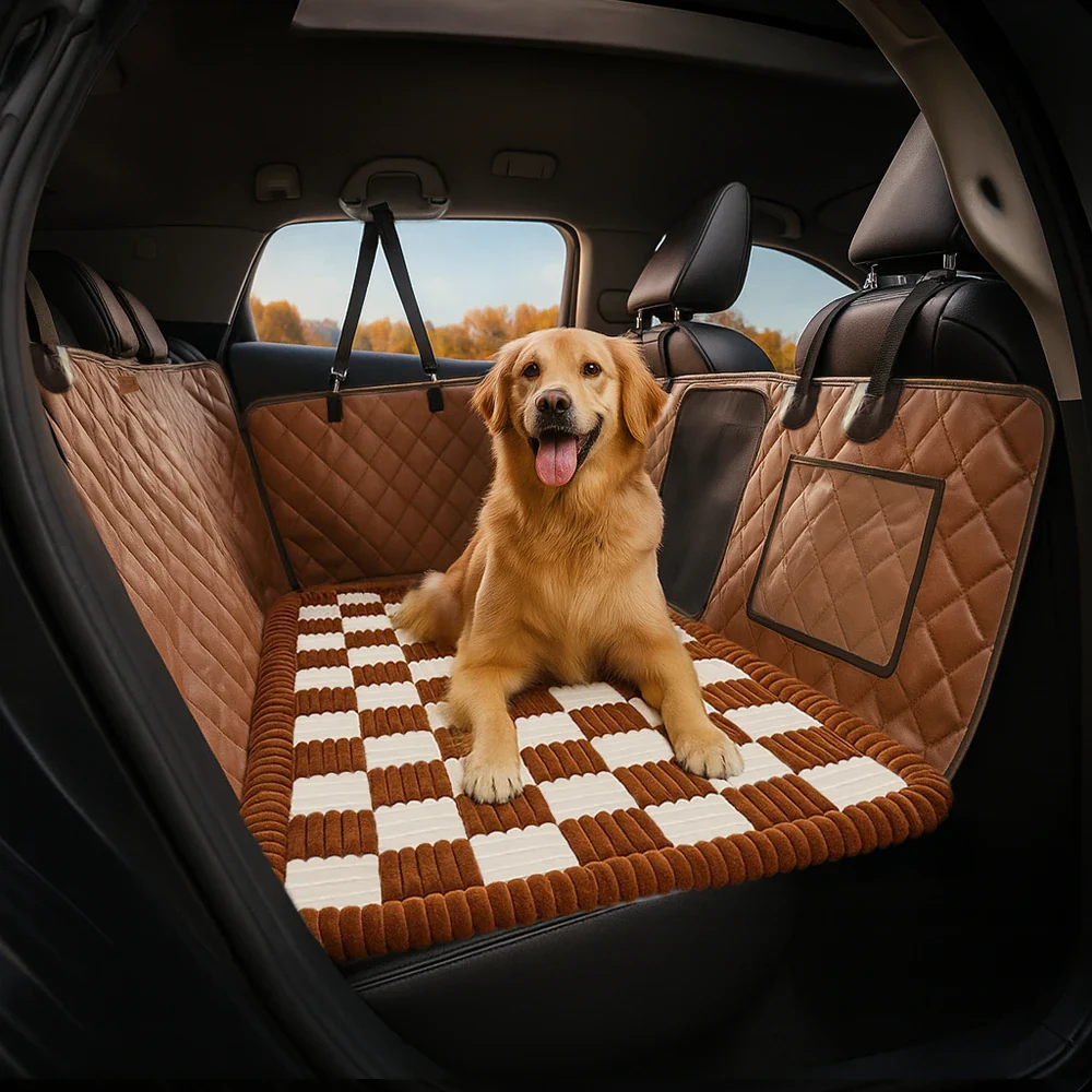 Cozy Plaid Non-Slip Dog Bed Mat for Car Seat Extender - Holidayae