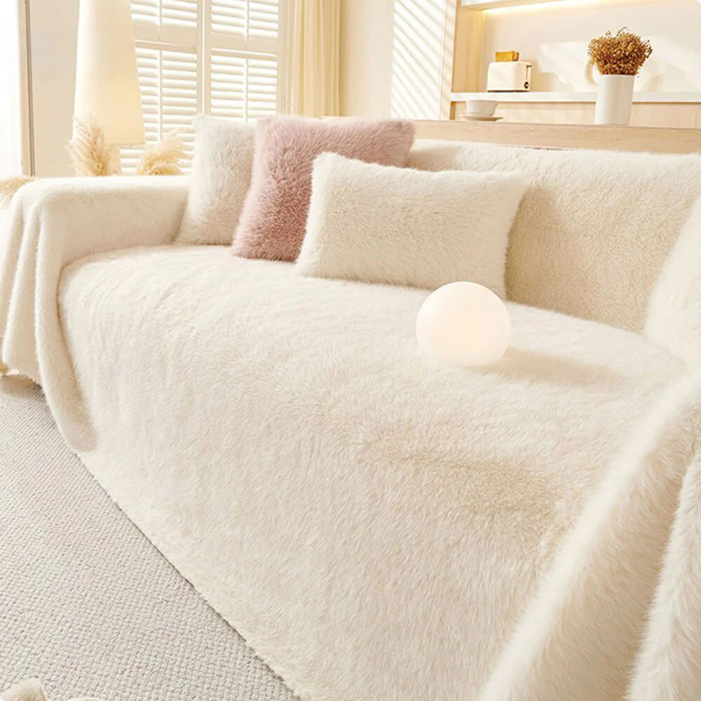 Luxury Skin-Friendly Long Faux Fur One-Piece Multi Functional Couch Cover - Holidayae