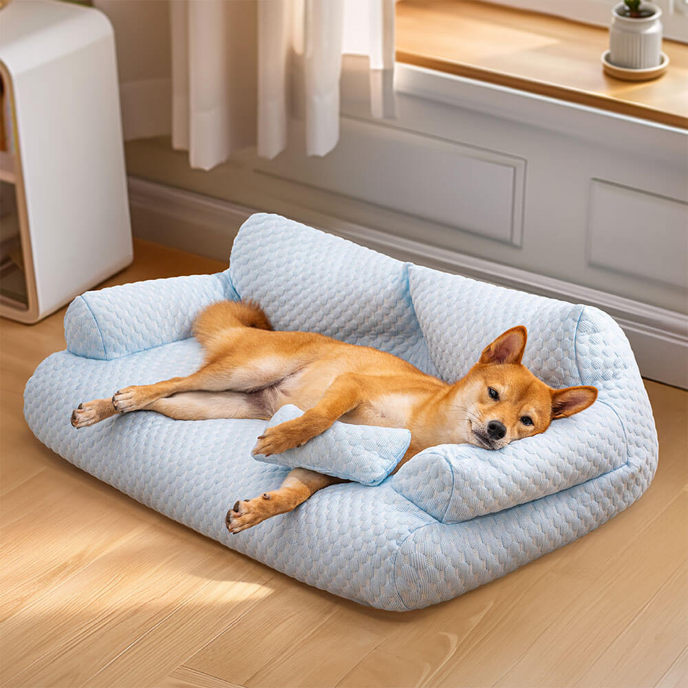 Ice Silk Cooling Pet Bed Breathable Washable Dog Sofa Bed - Holidayae