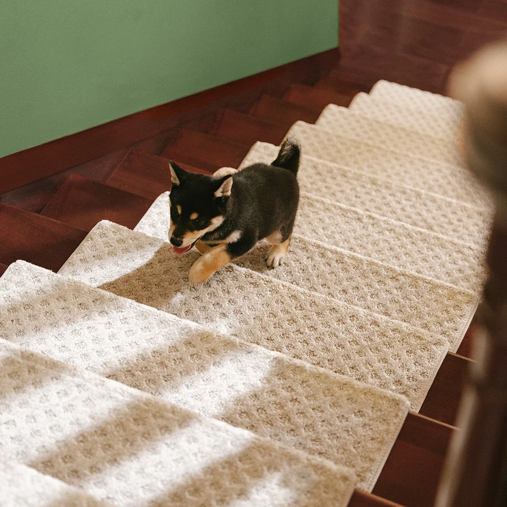 Soft Plush Indoor Stair Protectors Pet Friendly Tape Free Carpet Stair Treads - Holidayae