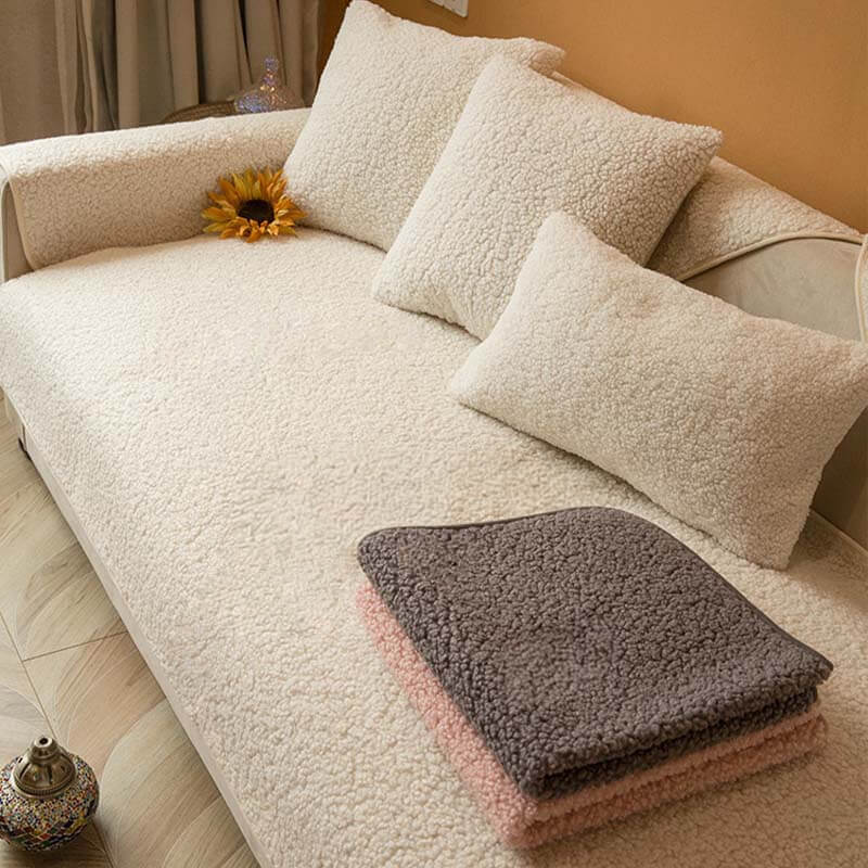 Ultrasoft Teddy Fleece Warm Non-Slip Couch Cover - Holidayae