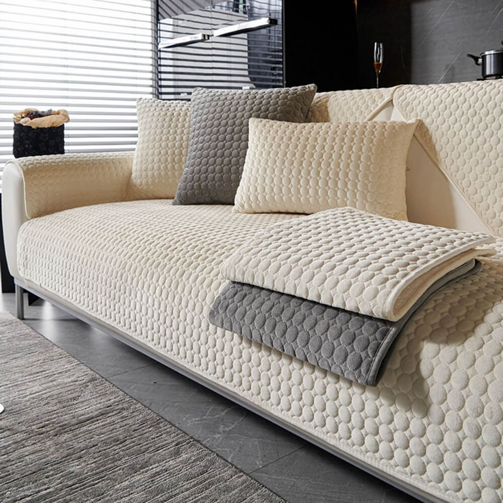 Round Quilted Suede Moisture-Absorbent Breathable Non-Slip Couch Cover - Holidayae