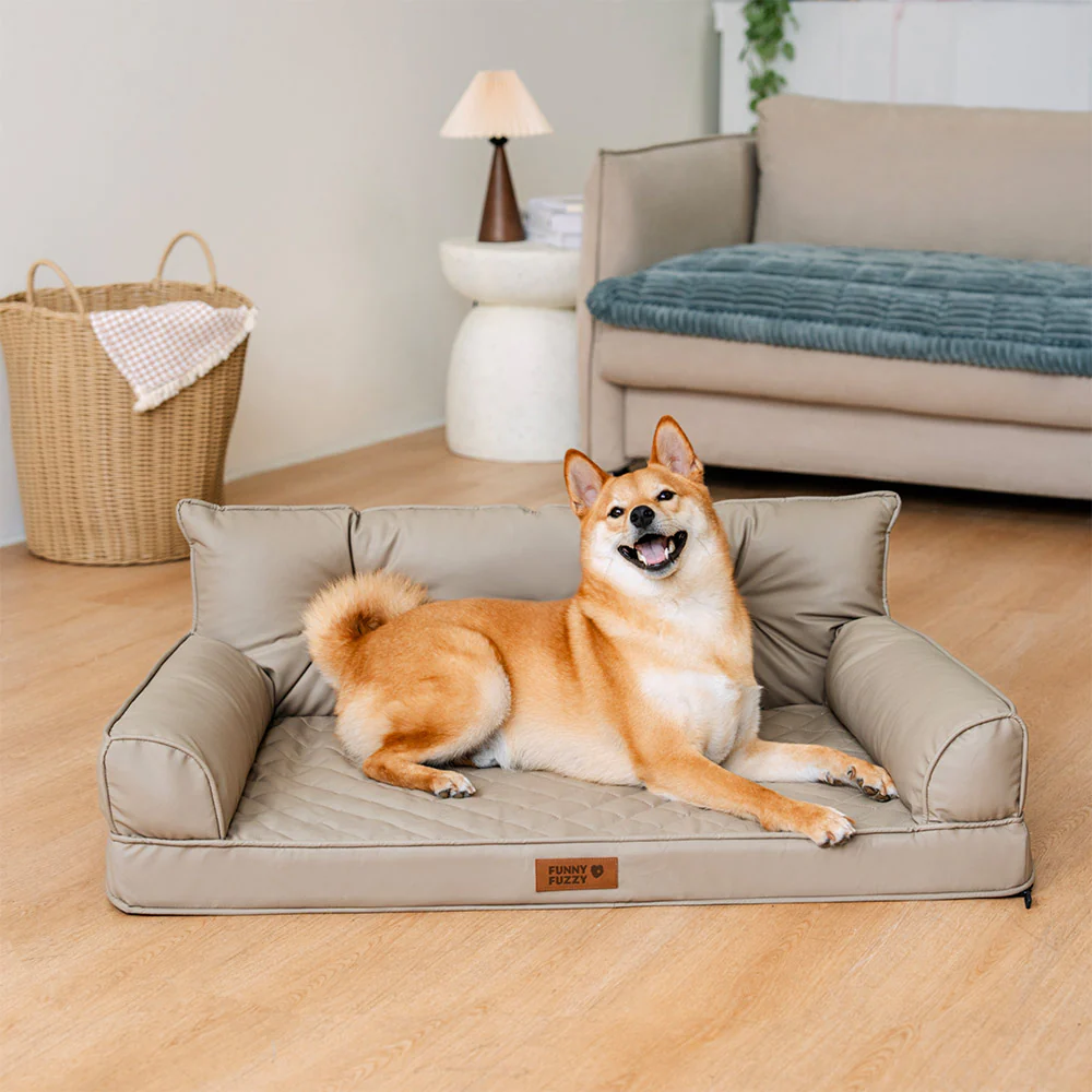 Luxe Faux Leather Foldable Orthopedic Large Dog Bed - CoreLounge - Holidayae