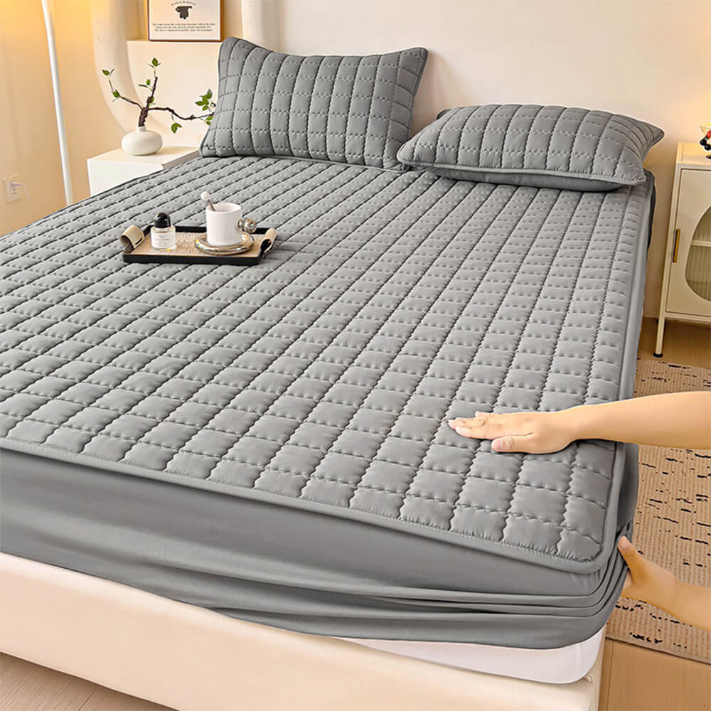 Elegant Square Breathable Waterproof Antibacterial Fitted Sheet Mattress Cover - Holidayae