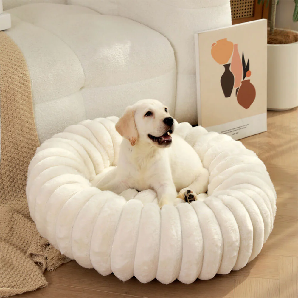 Ultra-Soft Plush Round Donut Support Dog & Cat Bed - Holidayae