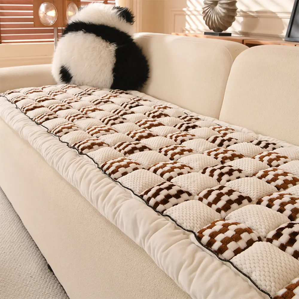 Handmade Plush Checkerboard Pet Mat Comfortable Couch Cover - Holidayae
