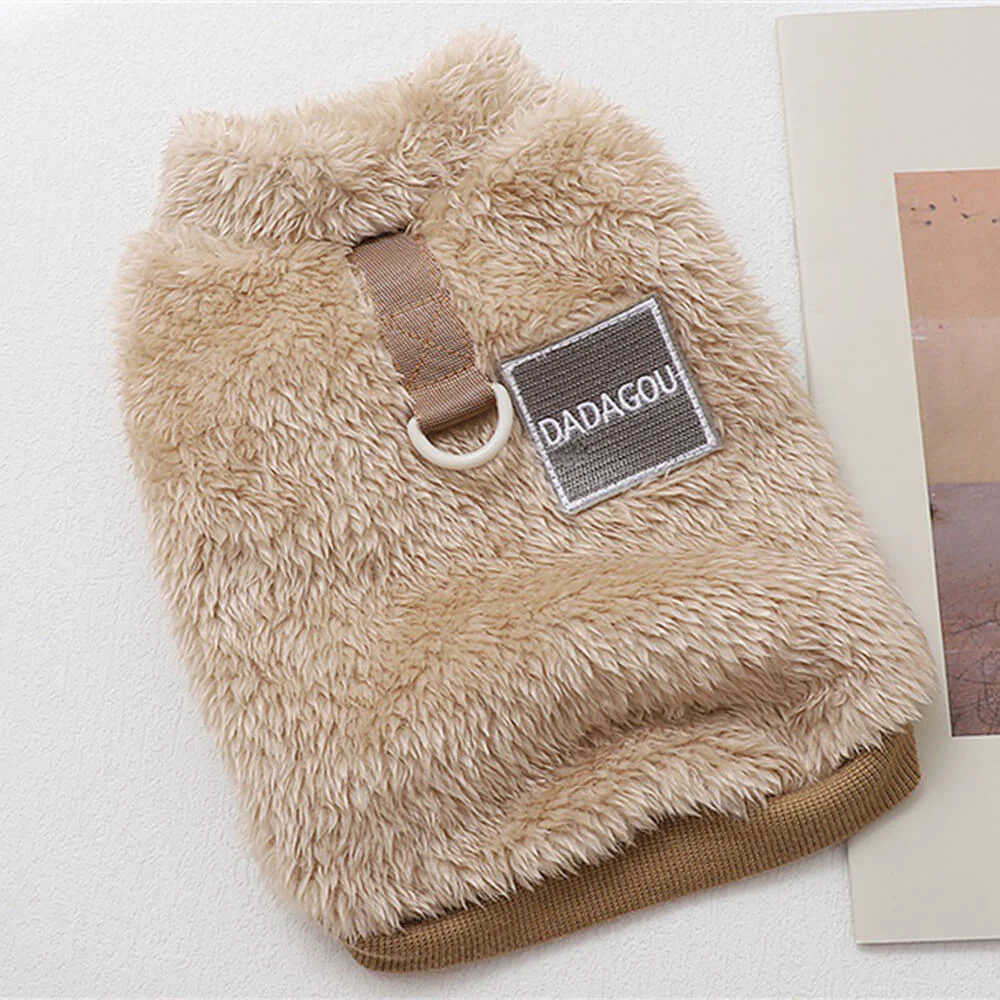 Comfortable and Stylish Fuzzy Dog Vest - Perfect for Winter Walks - Holidayae