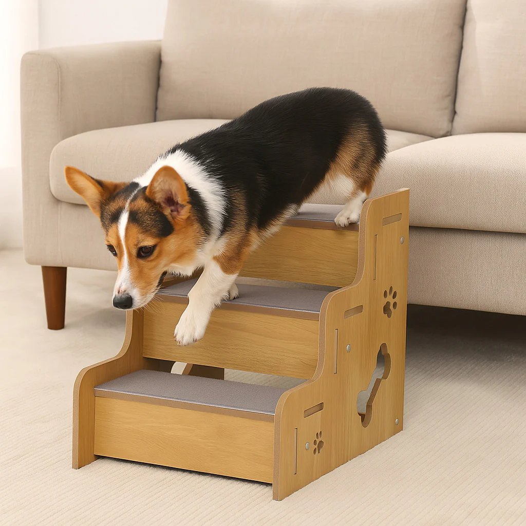 Safe Sturdy Wood Non-Slip Dog Ramp Stairs - Holidayae