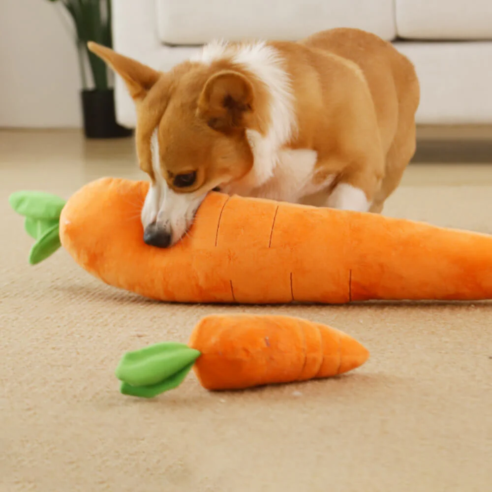 Carrot Squeaky Plush Toy Dog Interactive Toy - Holidayae