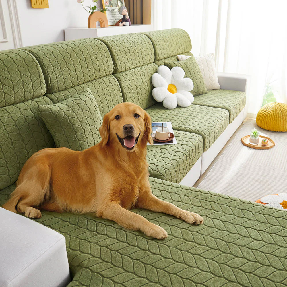 Wheat Leaf Texture All-Season Universal Elastic Full Protection Magic Couch Cover - Holidayae