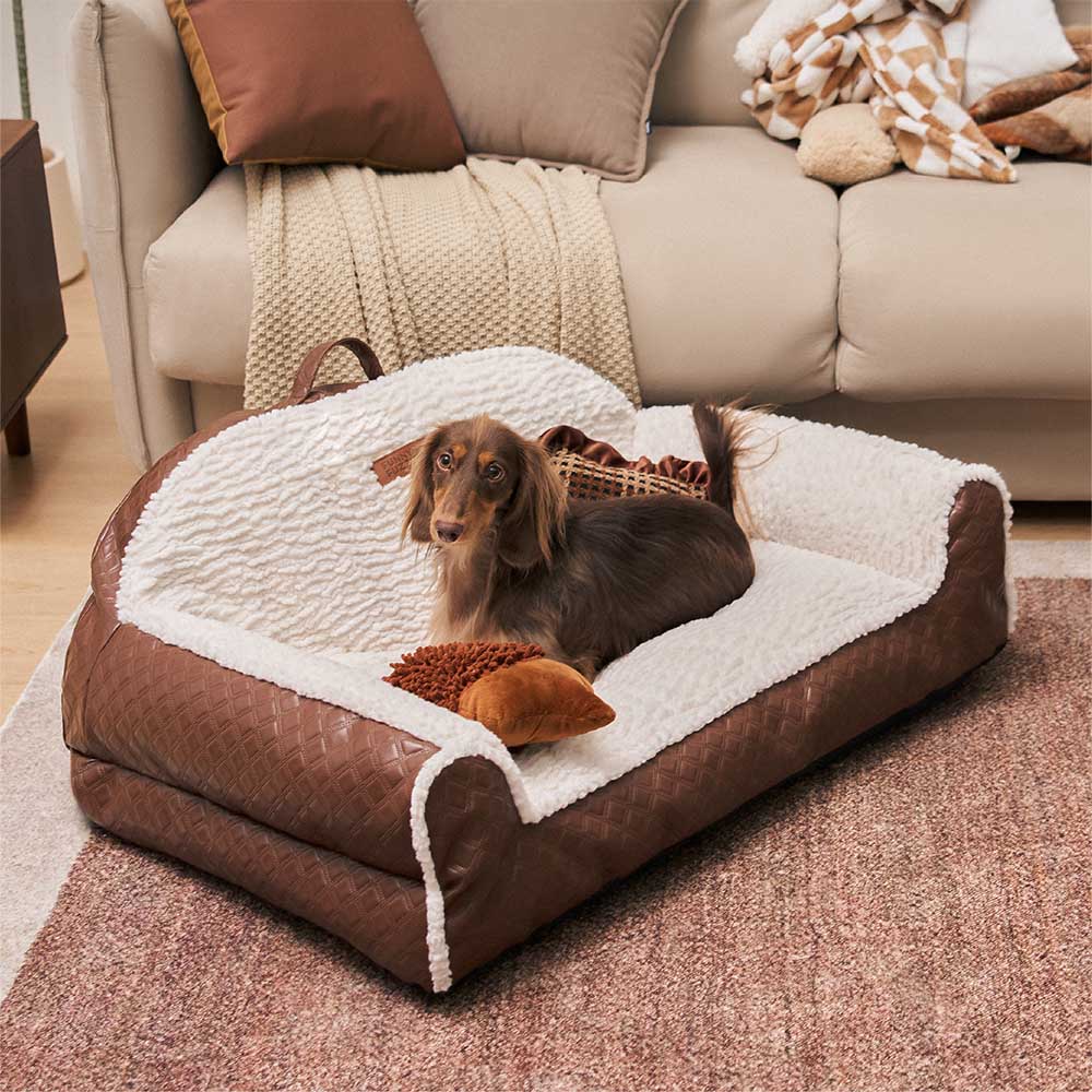 Classic Cozy Cushioning Pillow Bolster Dog Sofa Bed - Couch Potato - Holidayae