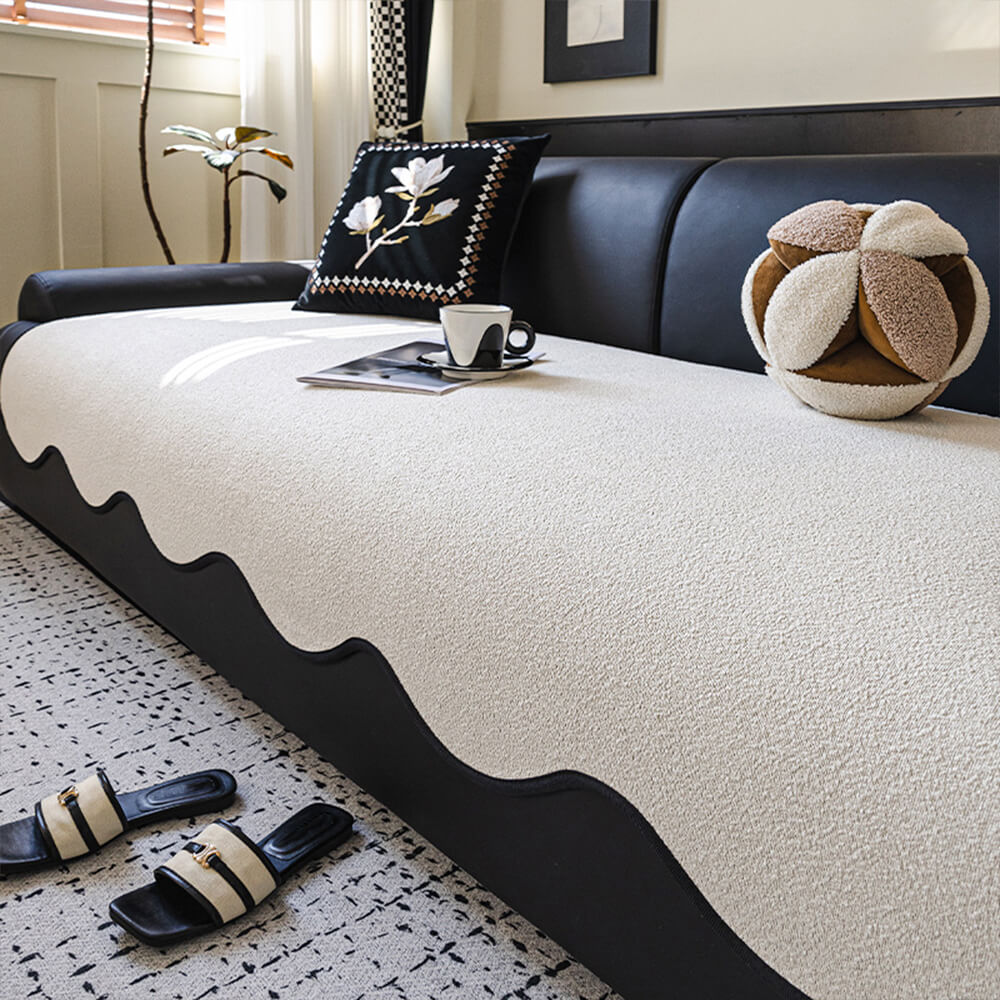 Water-repellent Teddy Fleece Non-Slip Straight Couch Cover - Holidayae