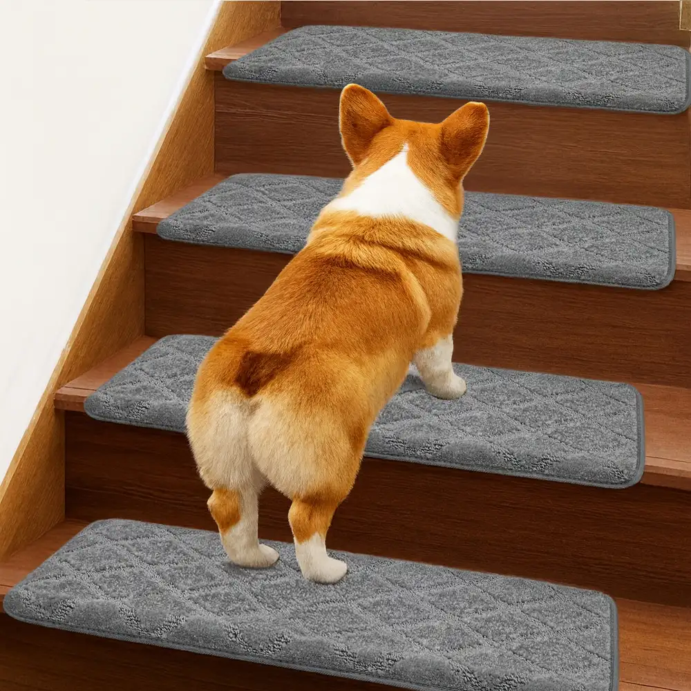 Faux Sisal Diamond Wear-Resistant Stair Protection Bullnose Non Slip Stair Treads - Holidayae