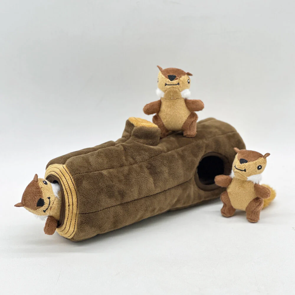 Interactive Squirrel Hide-and-Seek Dog Toy with Tree Trunk - Holidayae