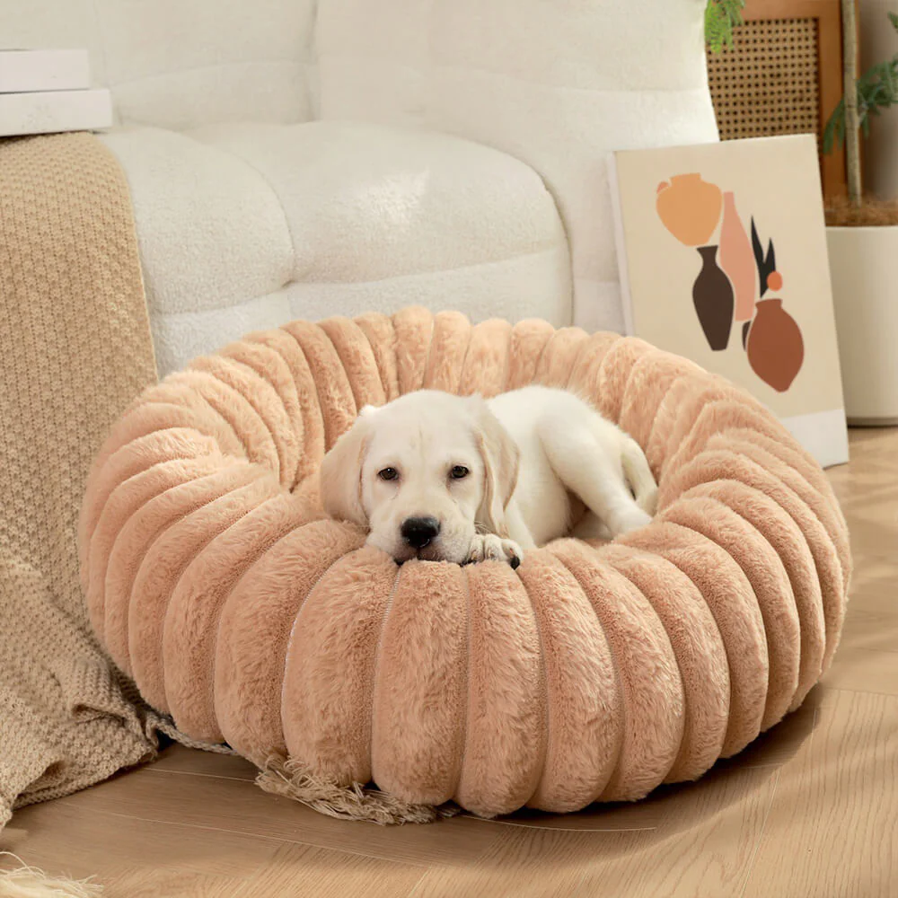 Ultra-Soft Plush Round Donut Support Dog & Cat Bed - Holidayae