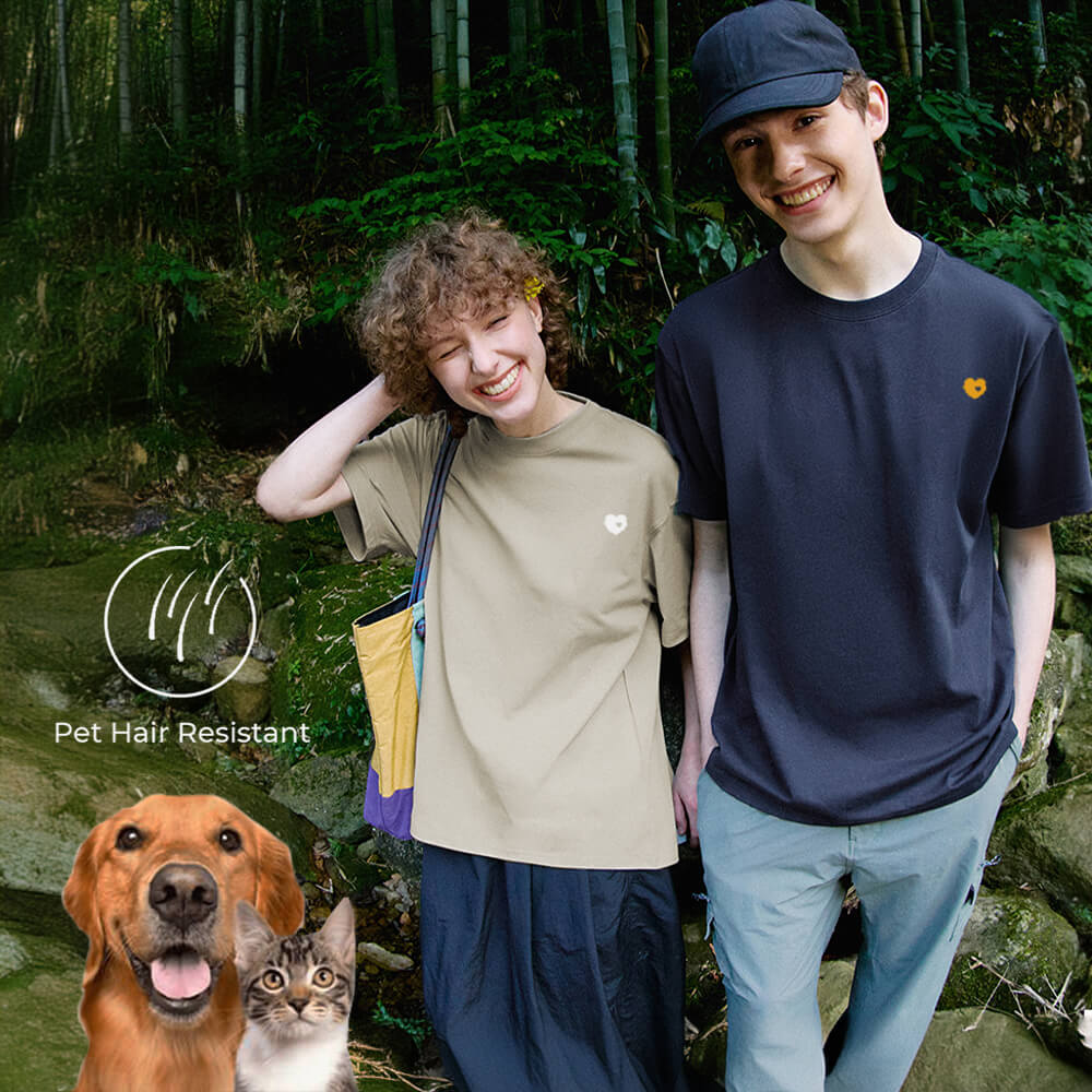 Solid Color Lightweight Cooling Pet Hair Resistant Unisex T-shirt - Holidayae