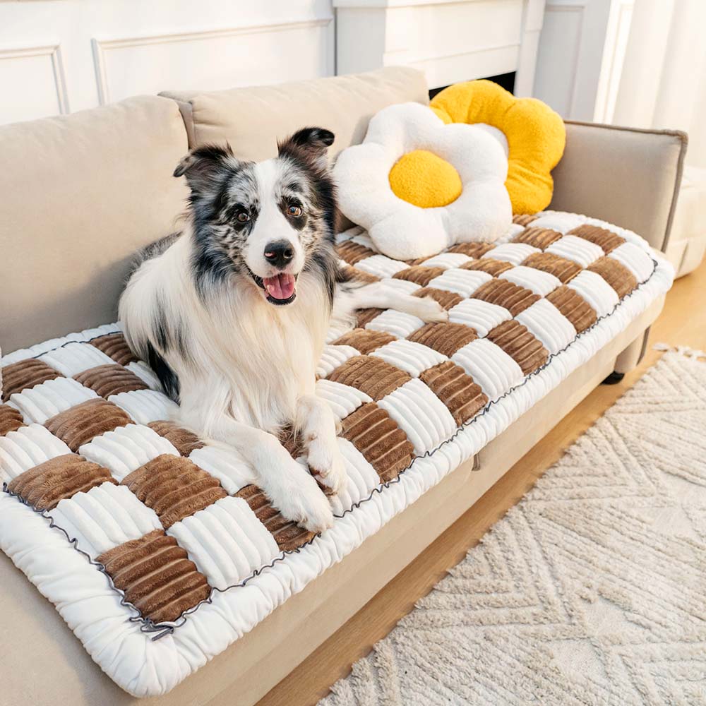 Cozy Plaid Patchwork Pet Mat Furniture Protector Couch Cover - Holidayae