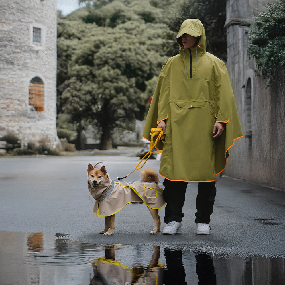Adjustable Reflective Waterproof with Pocket Dog Human Matching Raincoat-Stay Dry - Holidayae