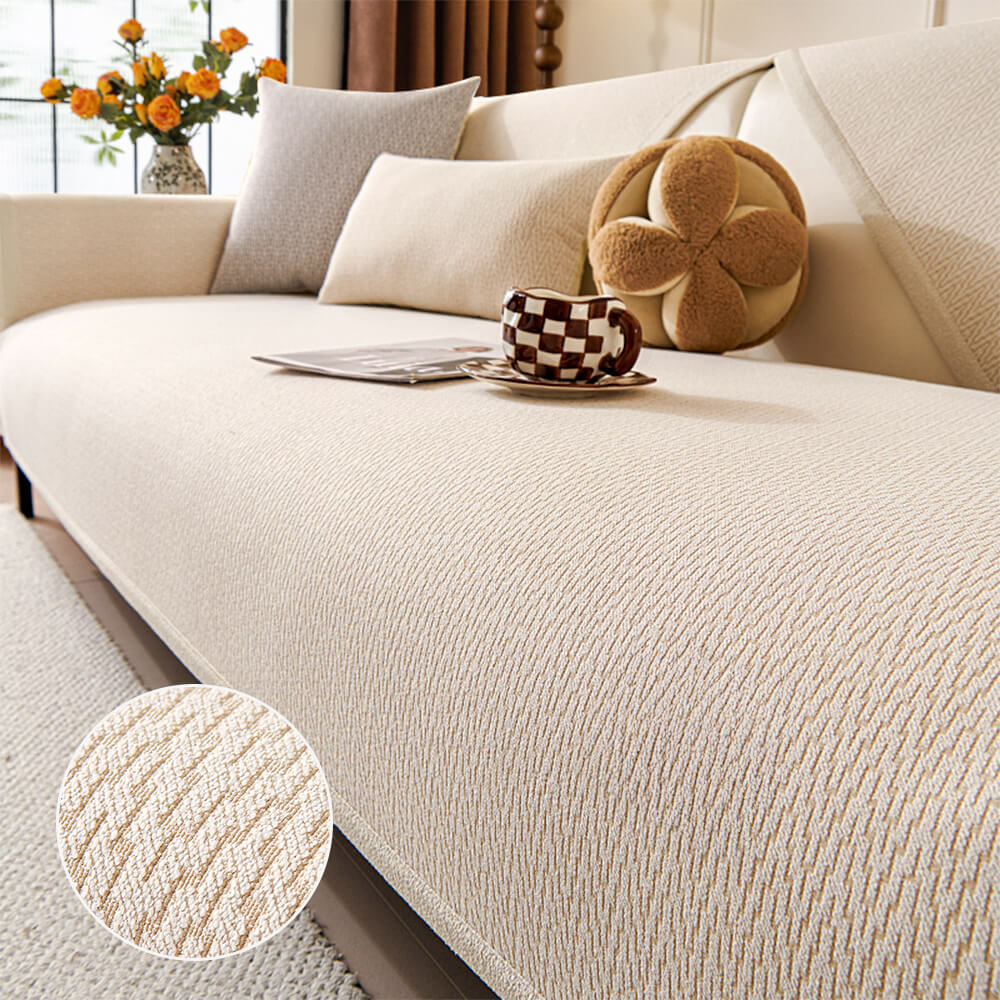 Chenille Minimalist Anti-Slip Fabric with Cat Scratch-Resistant Design Couch Cover - Holidayae